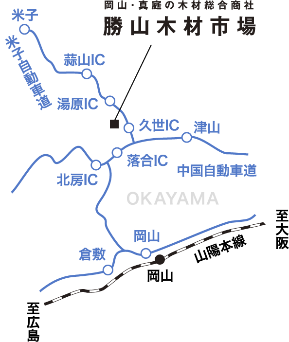 真庭市の地図